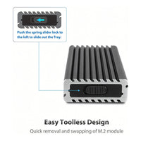 M.2 NVMe SSD To USB 3.2 Gen 2x1 Type C Enclosure, Revised Toolless
