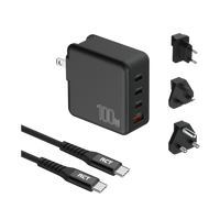 RCT 100W GaN USB-C Charging Travel Kit with EU UK SA Adapters and Cable