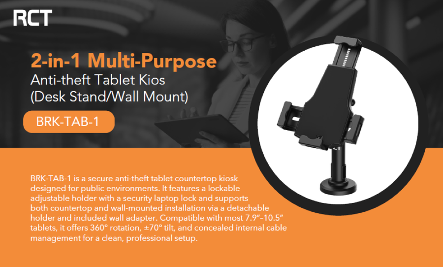 RCT Anti-Theft Tablet Desk Stand and Wall Mount