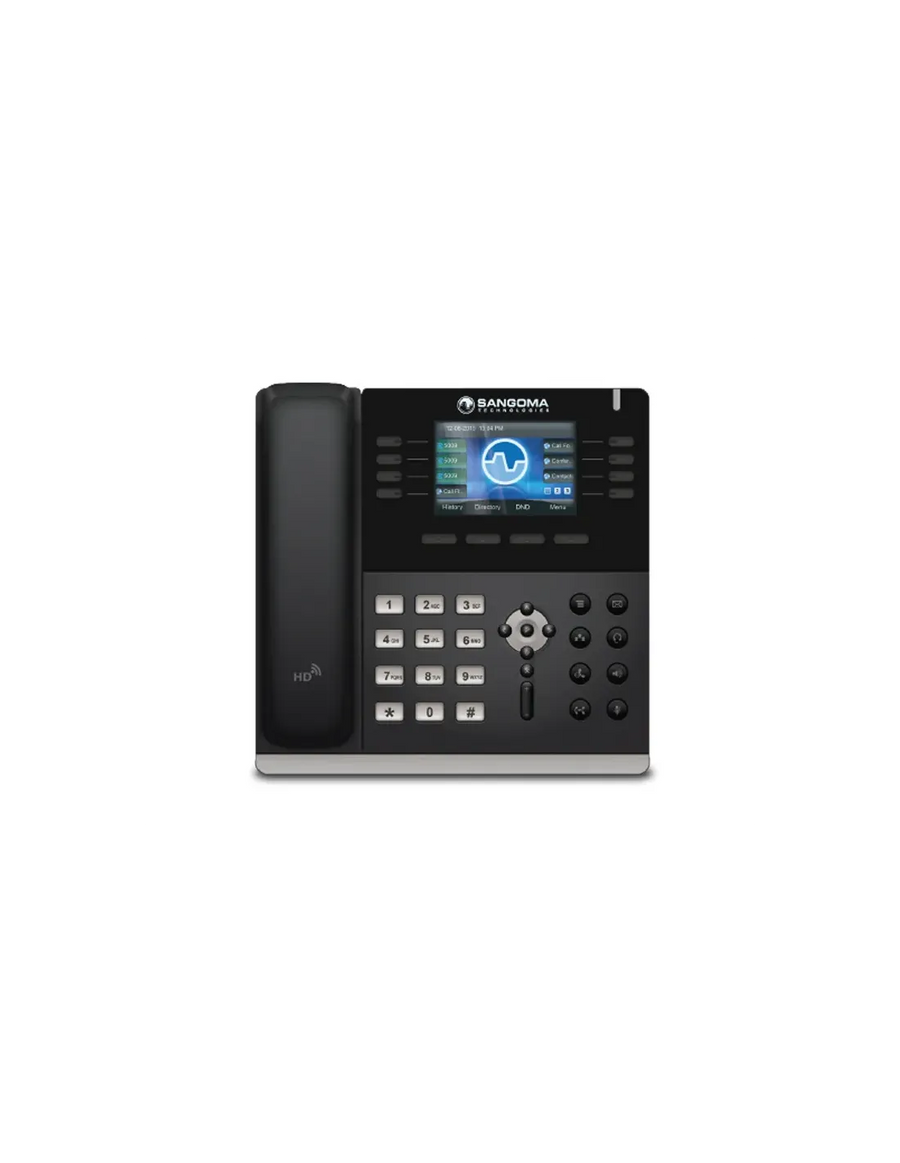 Sangoma - IP Phone S505 Mid Level Phone, 3.5 Inch Color screen, 35 Programable softkeys, 4 x VoIP ac