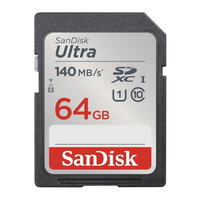 SanDisk Ultra UHS I 64GB SD Card 140MB/s for DSLR and Mirrorless Cameras, 10Y