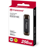 Transcend ESD310C 256GB USB 3.2 Gen 2x2 Portable SSD 1050/950MB/s (Black) - Image 3