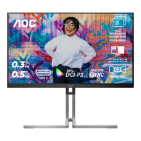 AOC 27-inch 4K 144Hz Dual Refresh Rate IPS Pro Monitor USB-C 90W KVM HDMI 2.1 - Image 2