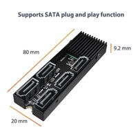 Vantec M.2 PCIe Gen3x2 to 5-Port SATA III Expansion Card B+M Key Plug and Play - Image 4