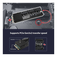Vantec M.2 PCIe Gen3x2 to 5-Port SATA III Expansion Card B+M Key Plug and Play - Image 3