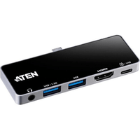 ATEN Dock; USB-C 5-in-1 Travel Dock with Power Pass-Through - 1 x audio port; 2 x USB Type-A ports; 1 x HDMI; 1 x USB-C