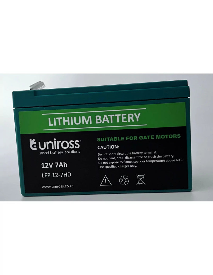 Uniross 12.8V 7Ah (89.6Wh) High Draw LiFEPO4 Battery | UR-BAT-LiFePO4-12-7HD