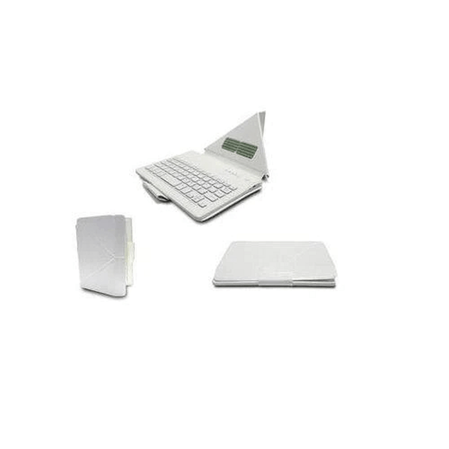 Universal 8-inch Folio Case with Bluetooth Keyboard - White