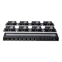 4-Port 4K HDMI Cat 6 Splitter with Receivers - 1 splitter and 8 receivers