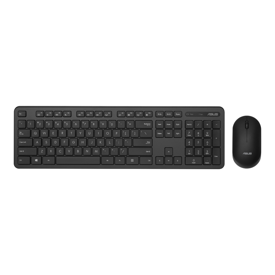 ASUS Keyboard and mouse|Wireless CW100 KB and Mouse|2.4 GHz connectivity|Black