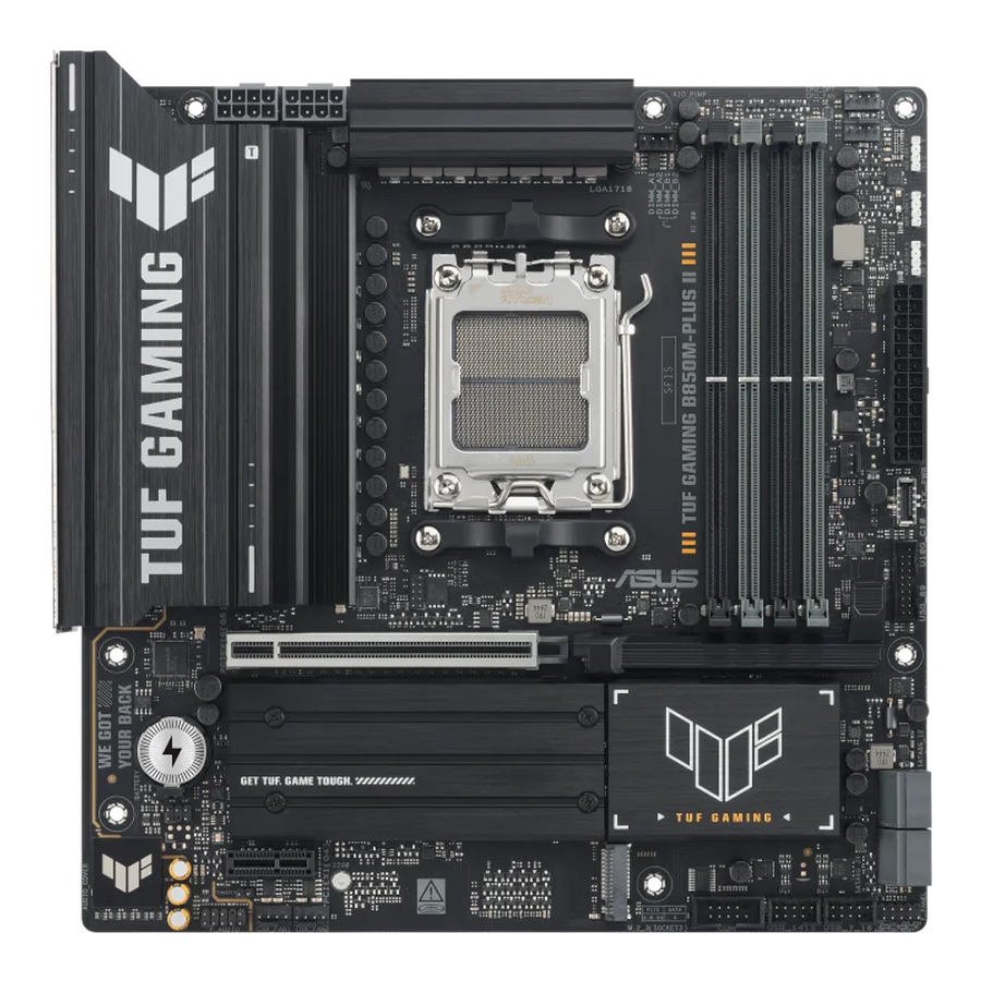 ASUS TUF Gaming B850M-Plus II Micro-ATX Motherboard AMD AM5 DDR5 256GB Max 4-DIMM PCIe 5.0 2.5G LAN