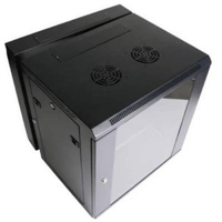 Zone Lite 12U 400+200mm Swing Frame Black Wall Mount Cabinet