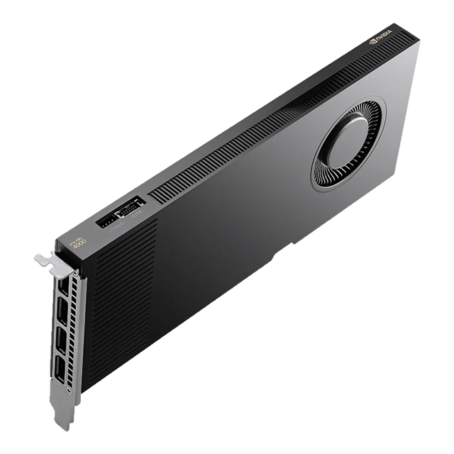 PNY NVIDIA RTX Pro 4000 Blackwell 24GB GDDR7 ECC Workstation GPU Single-Slot 4x DisplayPort 2.1