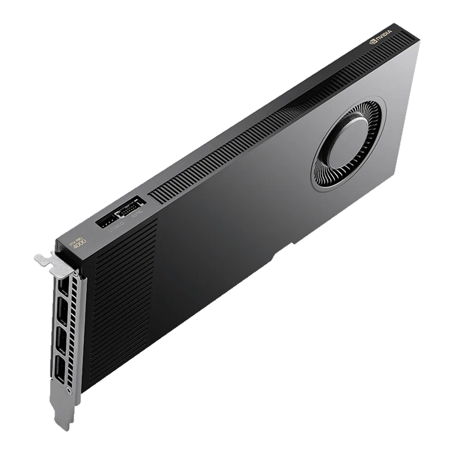 PNY NVIDIA RTX Pro 4000 Blackwell 24GB GDDR7 ECC Workstation GPU Single-Slot 4x DisplayPort 2.1