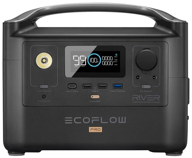 ECOFLOW RIVER PRO Portable Power Station - 720Wh Battery - 600W output; 200W Solar charger. SA Socket