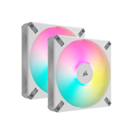 Corsair AF ELITE Series, AF140 RGB ELITE WHITE, 140mm Fluid Dynamic RGB Fan with AirGuide