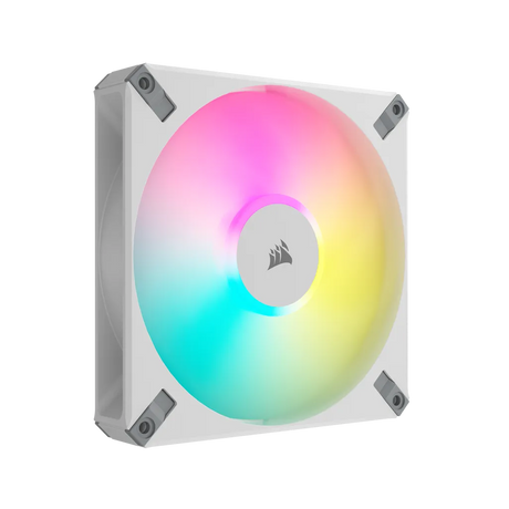 Corsair AF ELITE Series, AF140 RGB ELITE WHITE, 140mm Fluid Dynamic RGB Fan with AirGuide, Single Pack