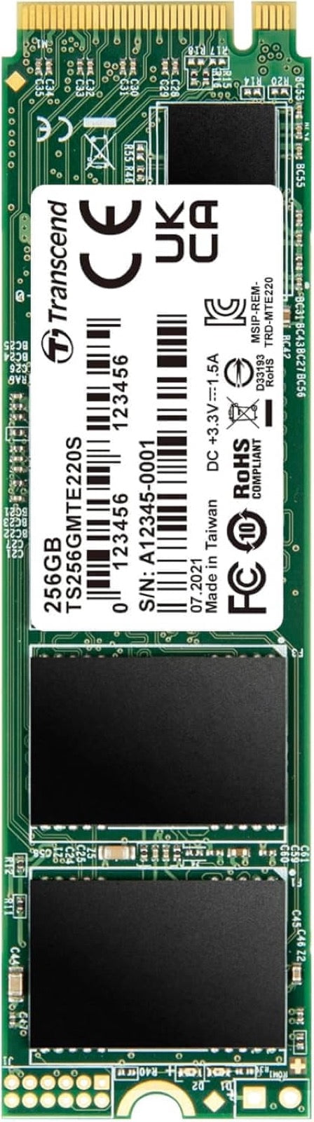 TRANSCEND 256GBMTE220S PCI-E GEN 3x4 NVMe M.2 2280 SSD 3D TLC with DRAM cache