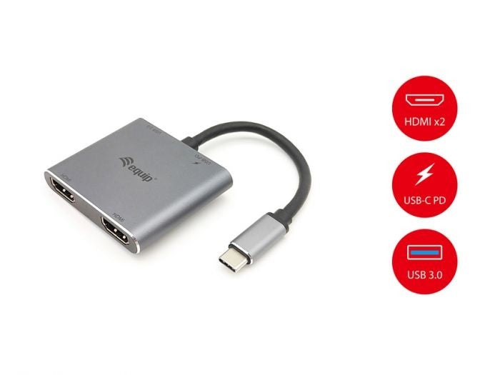 EQUIP HUB, TYPE-C TO DUAL HDMI (PD)