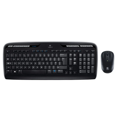 Logitech MK330 Full-Size Wireless Keyboard and Mouse Combo Spill-Resistant Nano USB Black