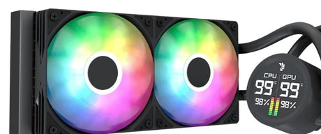 Aerocol Abyss L240 Black with digital display - 240mm ARGB Liquid Cooler - Intel LGA1851/LGA1700 - AMD AM4/AM5