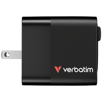 Verbatim GaN Charger 65W 2 Port retr cable US/EU/UK