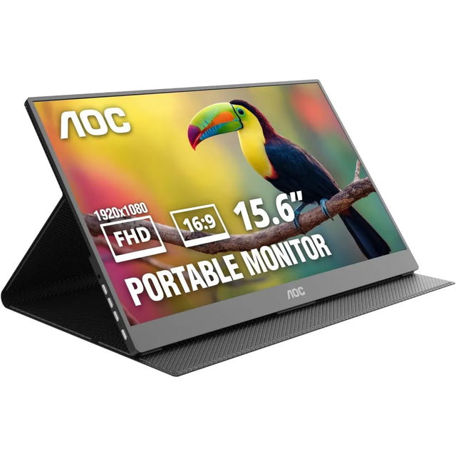 AOC 16T20 15.6-inch Full HD IPS Portable Monitor USB-C Mini-HDMI Smart Cover