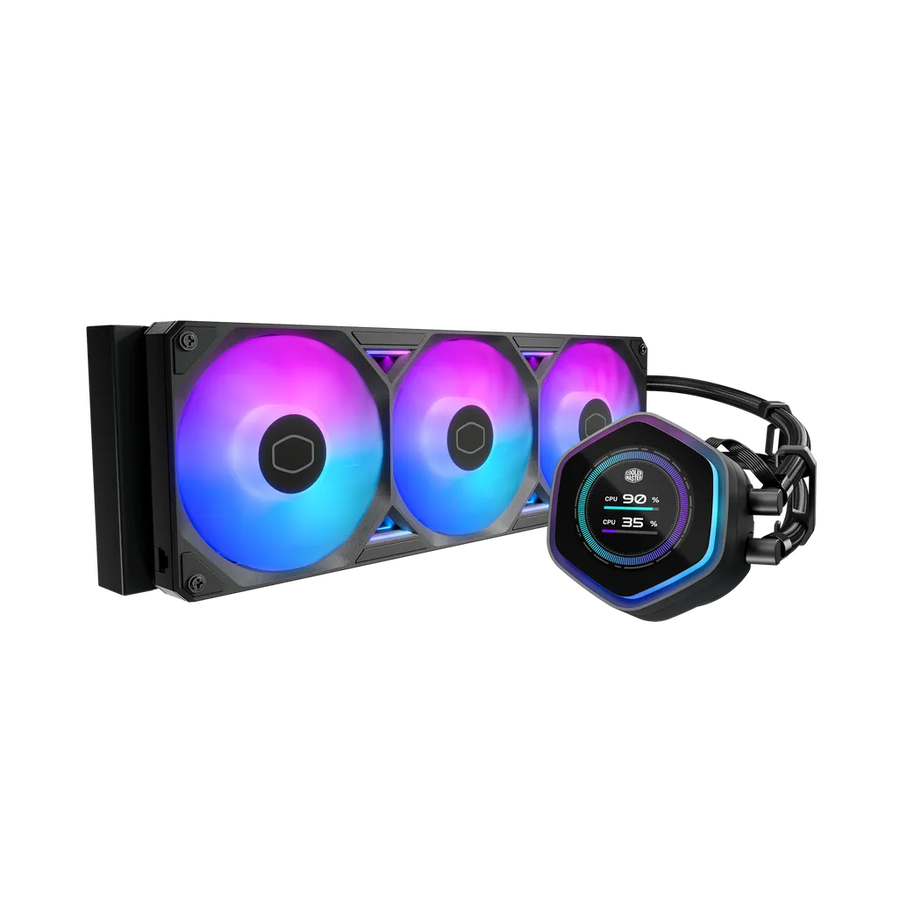 Cooler Master MasterLiquid Atmos II 360 AiO CPU Cooler LCD Display ARGB Black LGA1851 AM5