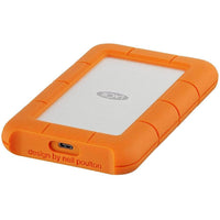 LaCie Rugged USB-C 2TB Orange and Silver External Hard Drive