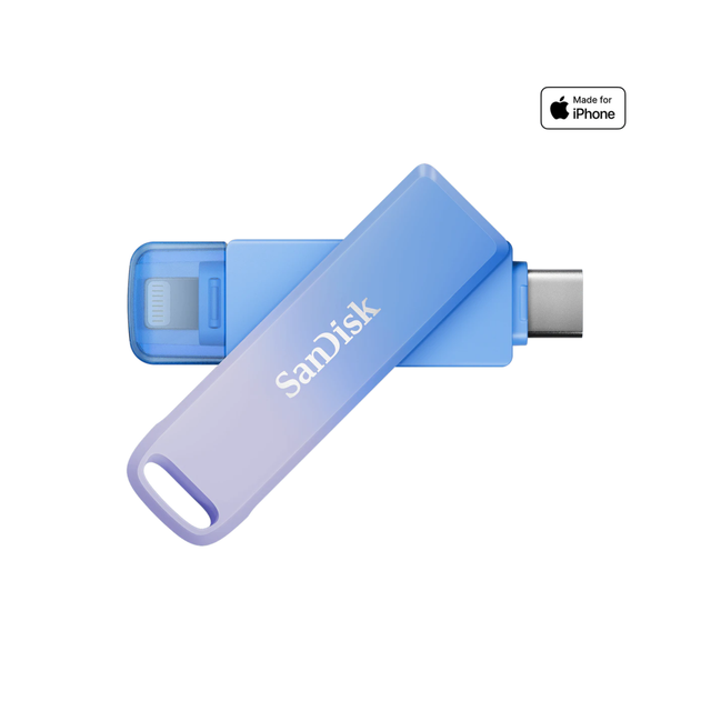 SanDisk Creator Phone Drive includes USB-Type C™ and Lightning connectors, 256GB