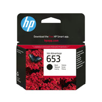 HP 653 Black Original Ink Advantage Cartridge,~360 pages