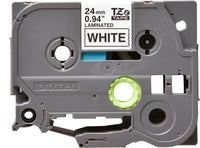 Brother 24mm Black on White Laminated tape