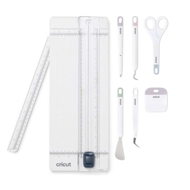 2008760 - Cricut 13 Inch Essential Tool Set. trimmer; scroing stylus; spatula; weeder; scraper; scissors; tweezers