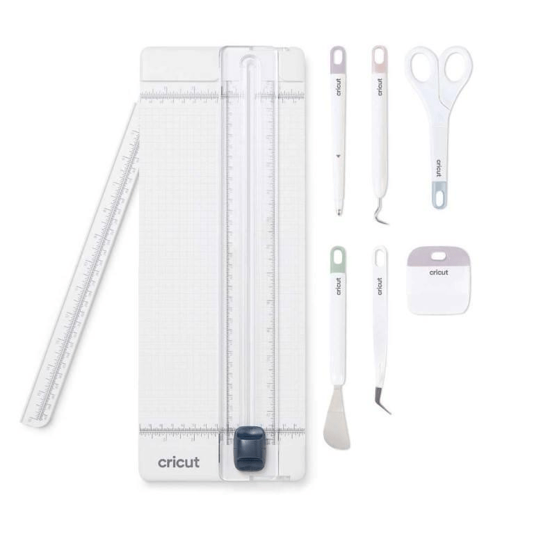 2008760 - Cricut 13 Inch Essential Tool Set. trimmer; scroing stylus; spatula; weeder; scraper; scissors; tweezers