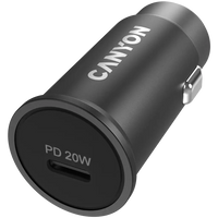 Canyon C-20, PD 20W Pocket size car charger, input: DC12V-24V, output: PD20W, support iPhone12 PD fast