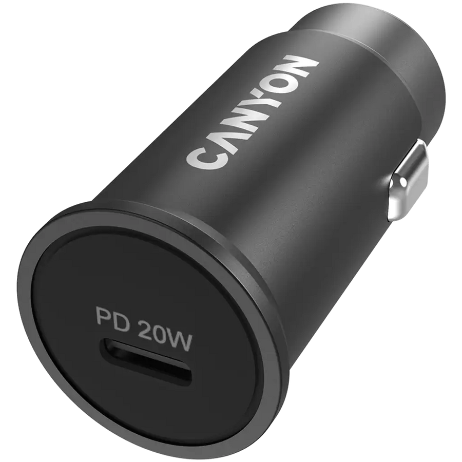 Canyon C-20, PD 20W Pocket size car charger, input: DC12V-24V, output: PD20W, support iPhone12 PD fast