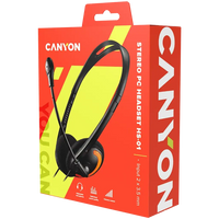 CANYON PC headset HS-01 PC Mic Flat 1.8m Black Orange - Image 3