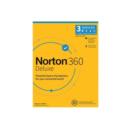 Norton 360 Deluxe for 3x PCs Macs Smartphones or Tablets