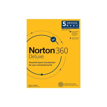 Norton 360 Deluxe for 5x PCs Macs Smartphones or Tablets