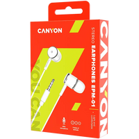 CANYON headphones EPM-01 Mic 1.2m White - Image 3