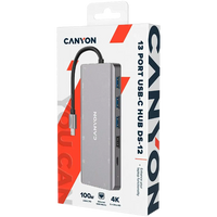 CANYON hub DS-12 13in1 4k USB-C Dark Grey - Image 2