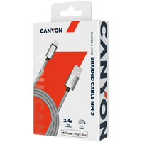 CANYON cable MFI-3 Lightning 12W 1m Grey - Image 3