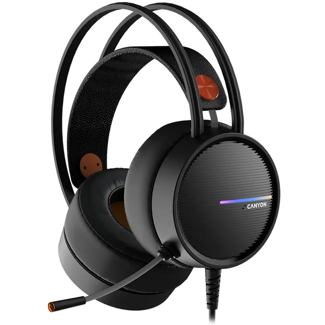CANYON INTERCEPTOR GH-8A, Gaming headset 3.5mm jack plus USB connector for LED backlight, adjustable
