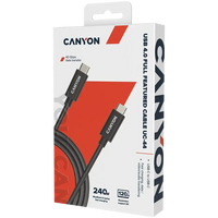 CANYON UC-44, cable, U4-CC-5A1M-E, USB4 TYPE-C to TYPE-C cable assembly 40G 1m 5A 240W(ERP) with E-MARK, CE - Image 2