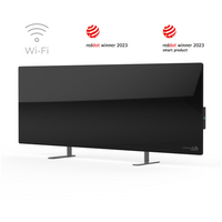 AENO Premium Eco Smart Heater, 700W, Tempered glass, Infrared+convection heating type BLACK