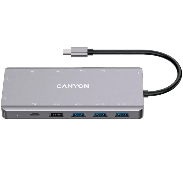 CANYON hub DS-12 13in1 4k USB-C Dark Grey