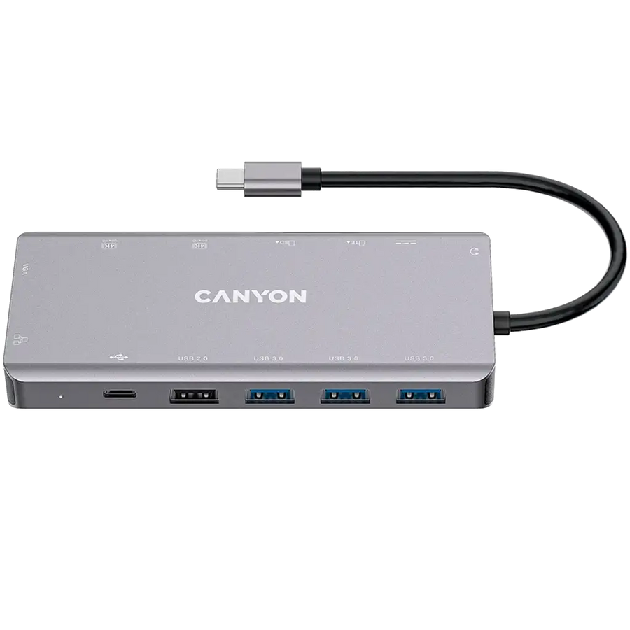 CANYON hub DS-12 13in1 4k USB-C Dark Grey