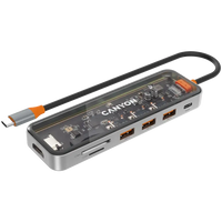 CANYON hub DS-13 7in1 4k USB-C Transparent Space Grey - Image 2
