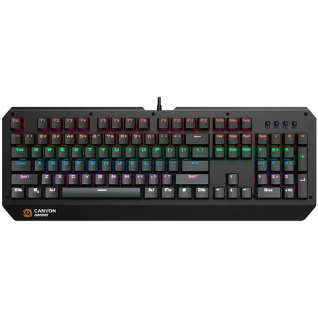 CANYON Hazard GK-6, Wired multimedia gaming keyboard with lighting effect, 108pcs rainbow LED