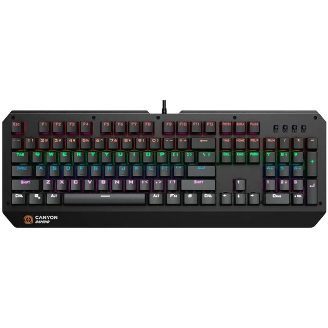 CANYON Hazard GK-6, Wired multimedia gaming keyboard with lighting effect, 108pcs rainbow LED, Numbers